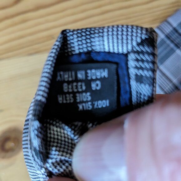 Altea tie plaid black grey white silk - Picture 4 of 4